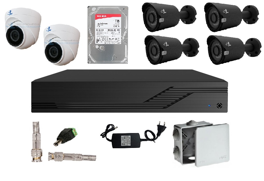 Комплект видеонаблюдения для дома и салона на 6 камер FNS-2/4 Lite FULL HD